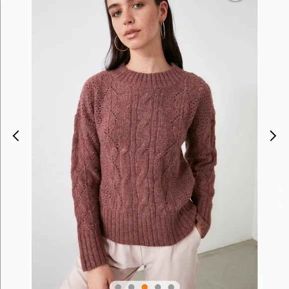 Cable Knit Crewneck Sweater - Picture 1 of 5